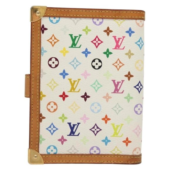 LOUIS VUITTON Multicolor Agenda PM Day Planner Cover White R21074 Auth 138936 - Picture 2 of 16